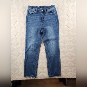 Judy Blue Straight Fit Blue Denim Jeans Womens 31 Stretchy